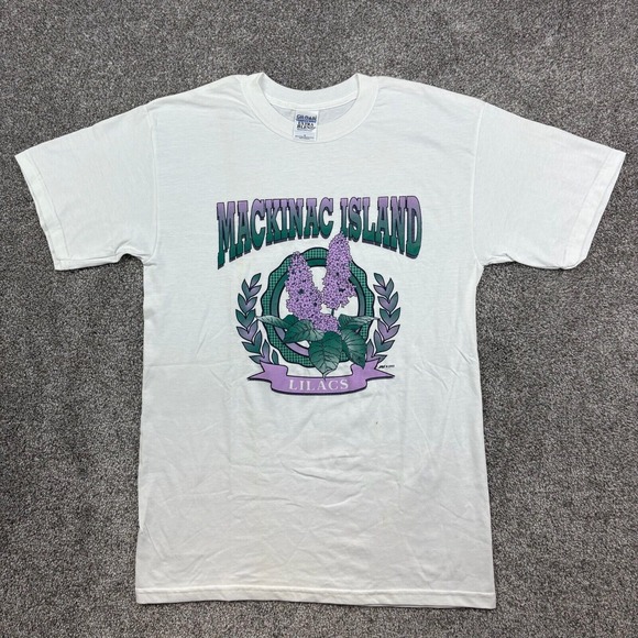 Gildan Other - Vintage Mackinac Island Lilacs Shirt Mens M White Spring Flowers Purple Floral